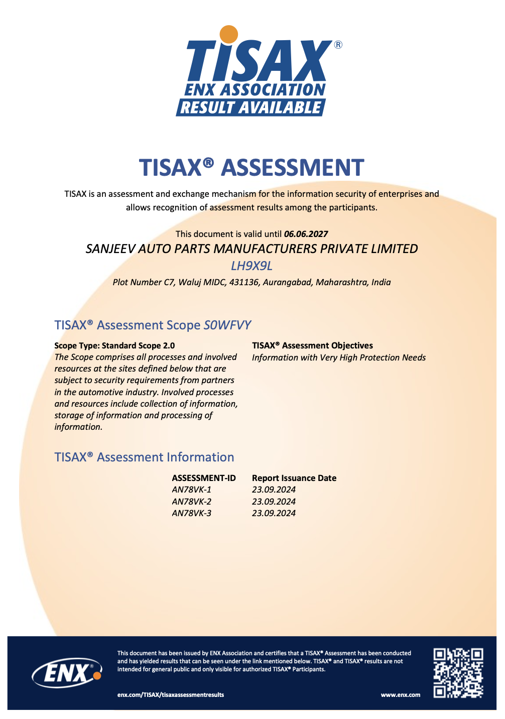 TISAX® ASSESSMENT - Assessment Sheet 2