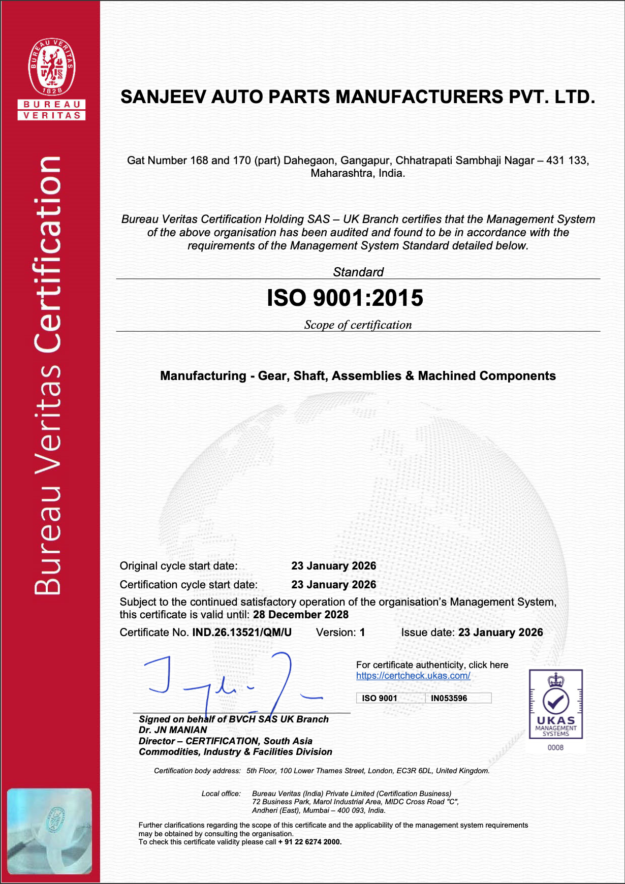 ISO 9001:2015 - Site – G168